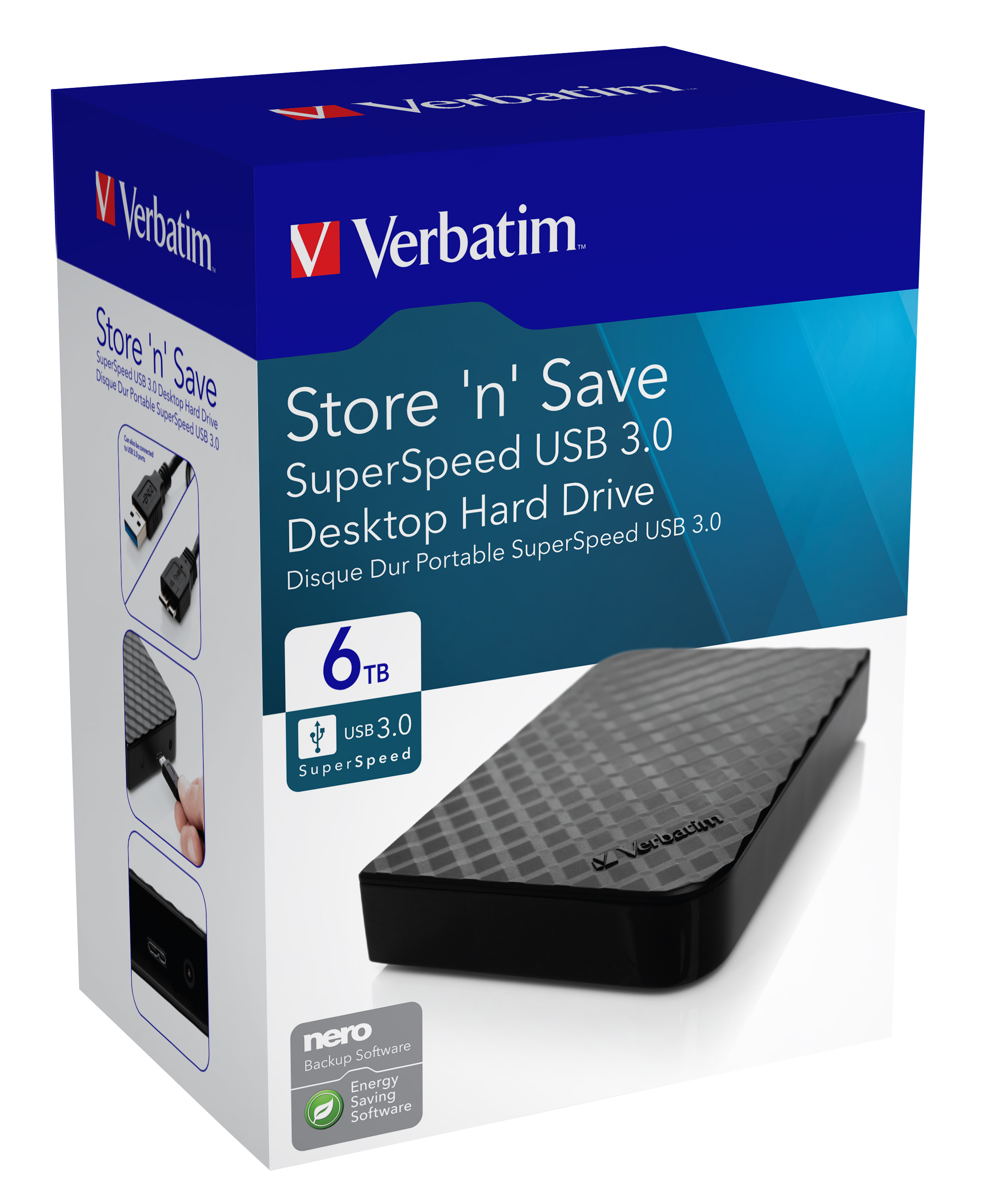 Verbatim 3.5'' External Hard Drive 6TB USB 3.0